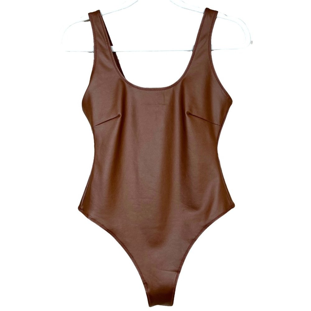 SKIMS Wet Jersey Tank Bodysuit Copper Women’s XS